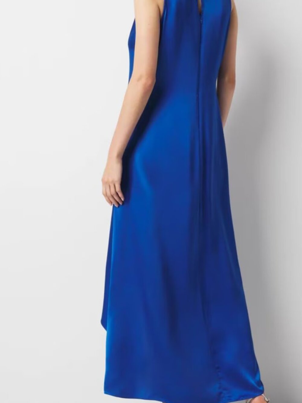 nwt WHITE HOUSE BLACK MARKET SATIN TANK MAXI DRESS IN BRILLIANT BLUE 6 - Picture 2 of 3